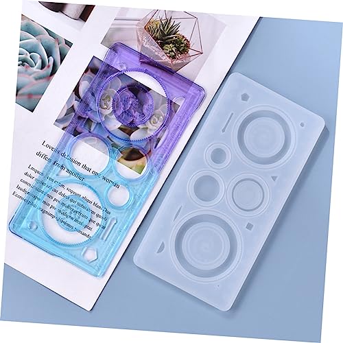 VILLCASE 1pc Kaleidoscope Mold Resin Silicone Molds Resin Tray Molds Silicone Tray Mold Silicone Resin Ruler Making Mold Silicone Molds for Resin Ruler Casting Mould Silica Gel White