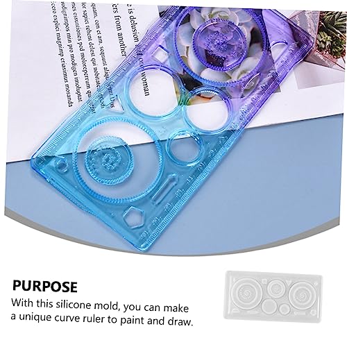 VILLCASE 1pc Kaleidoscope Mold Resin Silicone Molds Resin Tray Molds Silicone Tray Mold Silicone Resin Ruler Making Mold Silicone Molds for Resin Ruler Casting Mould Silica Gel White