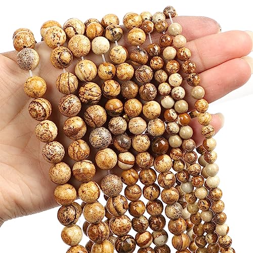 homeemoh 60pcs 6mm Real Gemstone Beads Natural Round Stone Beads Loose Quartz Beads Spacer Beads for Beading Crafts