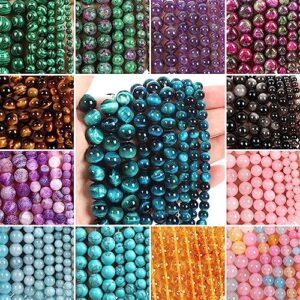 homeemoh 60pcs 6mm Real Gemstone Beads Natural Round Stone Beads Loose Quartz Beads Spacer Beads for Beading Crafts