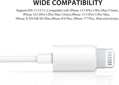 [Apple MFi Certified] Apple Headphones Wired Earbuds with Lightning Connector Earphones with Built-in Microphone & Volume Control Compatible with iPhone 14/13/12/11/XR/XS/X/8/7/SE