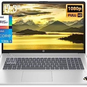 HP Newest 17.3" IPS FHD Laptop, 13th Gen Intel 10-Core i5-1335U(Beat i7-1255U), Iris Xe Graphics, Bluetooth 5.3, Backlit KB, WiFi 6, Window 11 Home(40GB|1TB SSD)