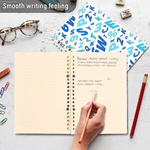 Blue English Letters Digital Spiral Journal Notebook for Women Men A5 Memo Notepad Sketchbook with Durable Hardcover & 60 Pages College Notebooks for Boys Grils Study Notes Work School Journaling