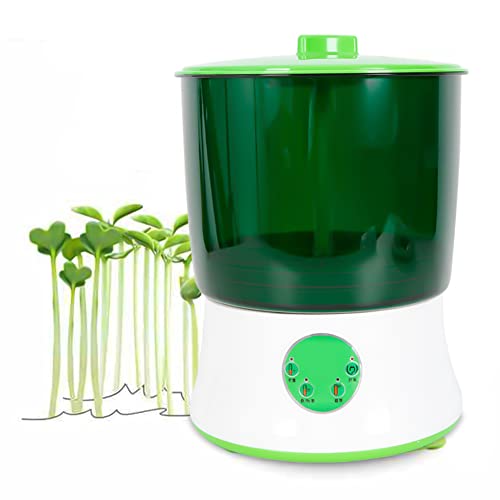 WenDissy Bean Sprouts Machine, Seed Sprouter Kits, 2 Layers Automatic Bean Sprouts Maker, Large Capacity Seed Grow Machine Also for Radish, Alfalfa, Wheatgrass, Broccoli Sprouts