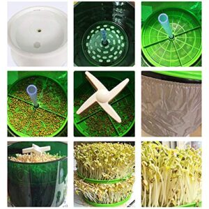 WenDissy Bean Sprouts Machine, Seed Sprouter Kits, 2 Layers Automatic Bean Sprouts Maker, Large Capacity Seed Grow Machine Also for Radish, Alfalfa, Wheatgrass, Broccoli Sprouts