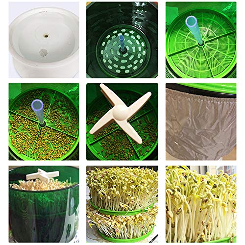 WenDissy Bean Sprouts Machine, Seed Sprouter Kits, 2 Layers Automatic Bean Sprouts Maker, Large Capacity Seed Grow Machine Also for Radish, Alfalfa, Wheatgrass, Broccoli Sprouts