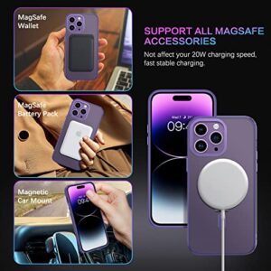 DUEDUE for iPhone 14 Pro Magnetic Case with Invisible Stand [Compatible with Magsafe], Full Body Protective Cover Slim Shockproof Kickstand Phone Case for Apple iPhone 14 Pro 6.1", Purple