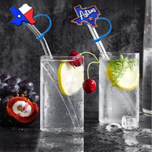 10pcs Straw Covers for Reusable Straws-Quirky TEXAS Style-Drinking Straw Covers Cap-Silicone Straw Toppers for Tumblers,Stanley Cup Straw Cover,Straw Tip Covers,7-9mm Straws Compatible 2D Style 32