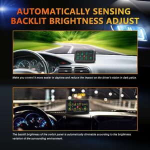 GEARZAAR 8 Gang Switch Panel with APP RGB Automatic Dimmable On-Off LED Switch Panel, Toggle Momentary Pulsed Bluetooth Electronic Relay System 12-24V IP65 Waterproof for Pickup Jeep UTV SUV Marine