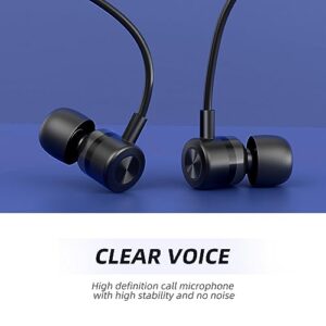 EP-06 Metallic Wired Earphones in-Ear Earbuds, Headset with Build-in Microphone Noise Isolating Headphone with 3.5mm Jack Long Cord 10mm Large Drivers HD Bass Audio for Music Podcast and More