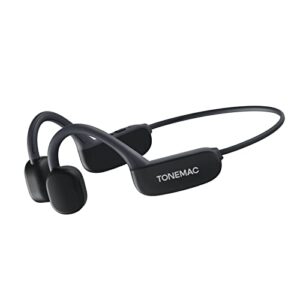 tonemac k2 bone conduction headphones - wireless open-ear bluetooth 5.3 sports earbuds with microphone for running, workouts, and cycling - sweat resistant and comfortable fit