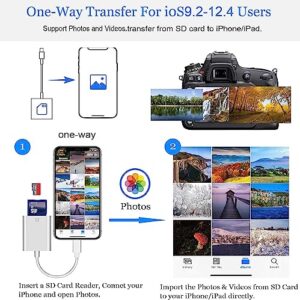 (Apple MFi Certified) Lightning to SD Card Camera Reader,esbeecables SD Card Reader for iPhone,Trail Camera Viewer SD Memory Card Reader Adapter for iPhone 14/13/12/11/XS/XR/X/8/7/iPad,Plug and Play