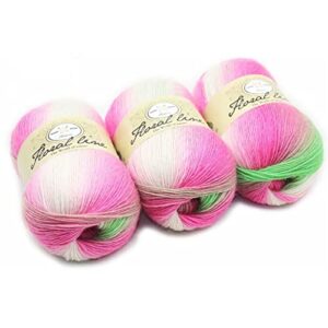 3 rolls rainbow crochet yarn skeins soft wool crochet yarn for knitting and crafts, multicolored gradient skeins sweater scarf crafting woven skeins warm home tools