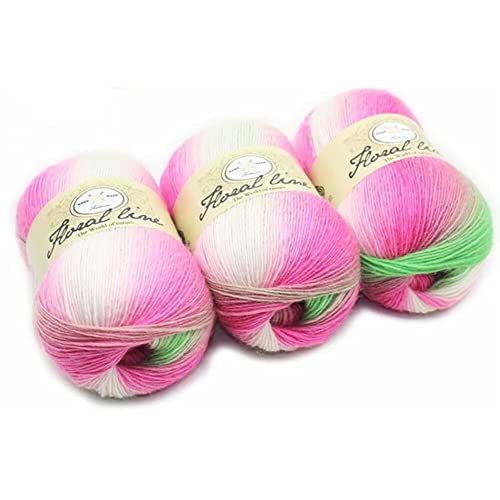 3 Rolls Rainbow Crochet Yarn Skeins Soft Wool Crochet Yarn for Knitting and Crafts, Multicolored Gradient Skeins Sweater Scarf Crafting Woven Skeins Warm Home Tools