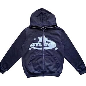 sunwittafy y2k hoodie men women full zip up star letter print hoodies retro oversized sweatshirts hip hop trendy 2023