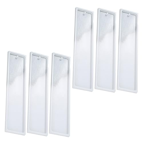 VILLCASE 6pcs Bookmark Mold Hand Mold Tray Mold Resin Bookmark DIY Bookmark White Bookmark Making Molds Bookmark Molds Resin Molds Silicone Bookmark Molds for Resin Casting UV Epoxy Resin