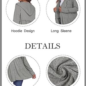 DEESHA Full Zip Up Hoodie for Women Pleated Tiered Ruffle Hooded Sweatshirts Jacket Coat Long Sleeve Black(Grey, 3X-Large)