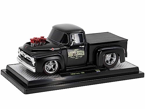 M2 1956 F-100 Pickup Truck Matt Black Lunati Bootlegger Limited Edition to 6550 Pieces Worldwide 1/24 Diecast Model Car Machines 40300-99A