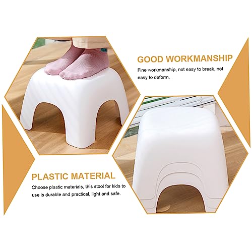 Collapsible Foot Stool Plastic Stool Step Stool Foldable Step Stool for Kids Step Stool Stool Small Stool Shoe Changing Stool Cartoon White Adult Step Stool