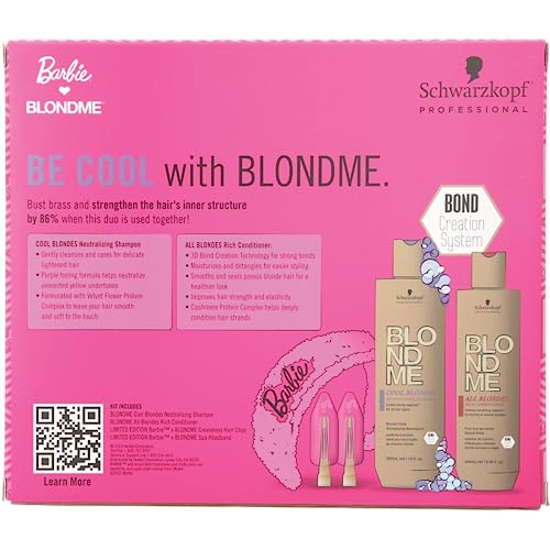 BLONDME x BARBIE™ Home Spa Collection – Cool Blondes with Purple Toning Pigments - Brassiness Corrector for All Blonde Hair Types