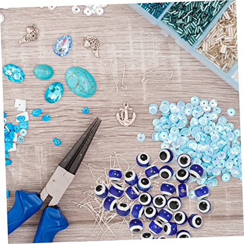 VILLCASE 100pcs Resin Eye Beads Bead Bracelet String Flat Earrings Blue Beaded Bracelet Evil Eye Beads for Jewelry Making Evil Eye Bracelet Kit Plastic Beads Plastic Blue DIY Jewelry Beads