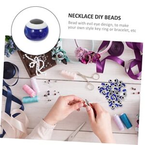 VILLCASE 100pcs Resin Eye Beads Bead Bracelet String Flat Earrings Blue Beaded Bracelet Evil Eye Beads for Jewelry Making Evil Eye Bracelet Kit Plastic Beads Plastic Blue DIY Jewelry Beads