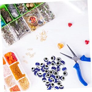 VILLCASE 100pcs Resin Eye Beads Bead Bracelet String Flat Earrings Blue Beaded Bracelet Evil Eye Beads for Jewelry Making Evil Eye Bracelet Kit Plastic Beads Plastic Blue DIY Jewelry Beads