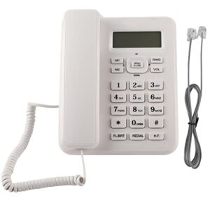 eboxer corded telephone, large button business landline phone, dtmf fsk dual system, with lcd screen display, 16 ringtones, for household hotel domestic home office, white