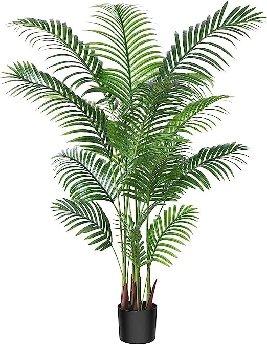 Artificial Areca Palm Tree Guaranteed Quality 5 Foot with 17 Branches A Bushy Look Date Phoenix Coconut Florida California