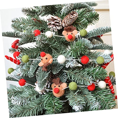 DECHOUS 1 String Christmas Felt Ball Skewers Christmas Decor House Decorations for Home Christmas Ornaments Handmade Felt Garland Wall Ball Banner Reindeer Tree Decoration Imitation Elk