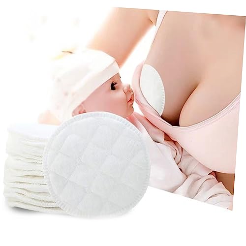 SAFIGLE 12Pcs Professional Breastfeeding Patches Breast-Feeding Washable White Absorbent Nursing pad Cotton Nursing Pads Breastfeeding Gel Pads Breast Milk Cotton Chest pad