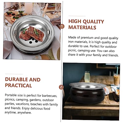 Yardwe 1pc Oven Portable Camping Grill Portable Grills Charcoal Burner Outdoor Grill Cooker Kabob Burgers Grill Bbq Iron Oven Outdoor Barbecue Oven Camping Supplies Bbq Stove for Party