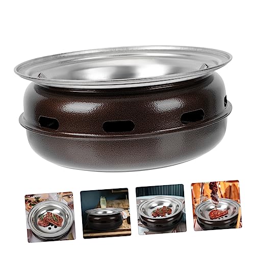 Yardwe 1pc Oven Portable Camping Grill Portable Grills Charcoal Burner Outdoor Grill Cooker Kabob Burgers Grill Bbq Iron Oven Outdoor Barbecue Oven Camping Supplies Bbq Stove for Party