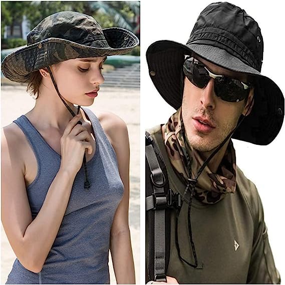 Sun Hats for Men Women Bucket Hat UPF 50+ Boonie Hat Foldable UV Protection Hiking Beach Fishing Summer Safari(1pack-Khaki)