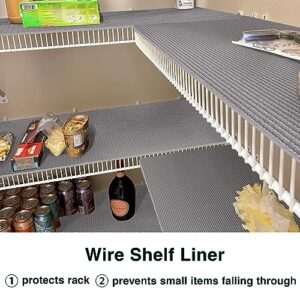 BUTJIJV Thicken Shelf Liner for 12 inch Wire Shelving - (5mm Thick) 11.4×98 Inch, Heavy Duty Wire Shelf Liner, Strong Grip, Non-Slip, Easy to Cut Drawer Liner