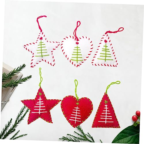 BESTOYARD 6pcs Christmas Hanging Ornament Christmas Tree Pendant Cloth Hanging Pendant Creative Hanging Pendant Christmas Plush Ornaments Christmas Decorations for Tree Christams Decor Love