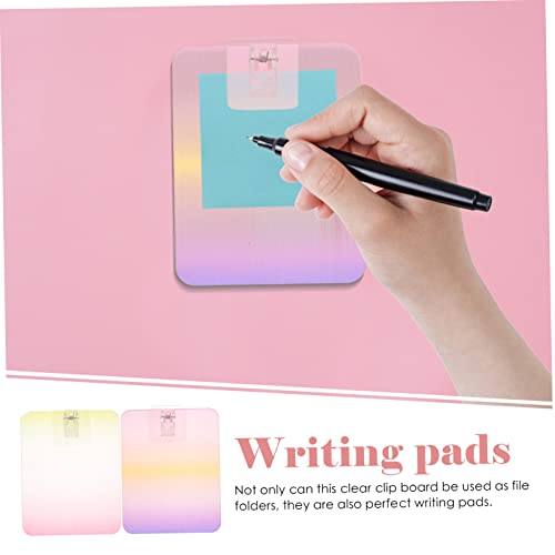 Misti Stamping Tool 6 Pcs Plate Clamp Clear Colored Clipboards Scrapbooking Die-Cut Machines Exam Paper Clips File Clipboards Document Holder Acrylic Plastic Student Notebook