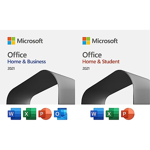 Microsoft Office Home & Student 2021 + Home & Business 2021 | Word, Excel, PowerPoint, Outlook | One-time purchase for 1 PC or Mac | Instant Download