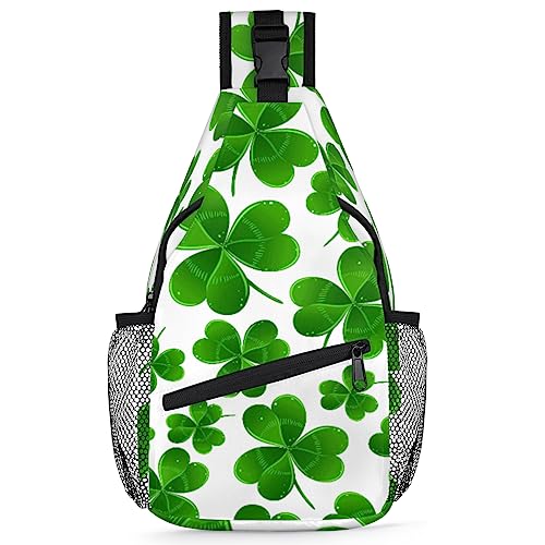 St Patrick Day Clover Sling Backpack St. Patrick's Day Crossbody Bag Hiking Backpack Casual Daypack