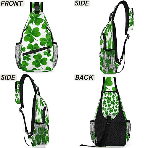 St Patrick Day Clover Sling Backpack St. Patrick's Day Crossbody Bag Hiking Backpack Casual Daypack