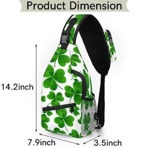 St Patrick Day Clover Sling Backpack St. Patrick's Day Crossbody Bag Hiking Backpack Casual Daypack