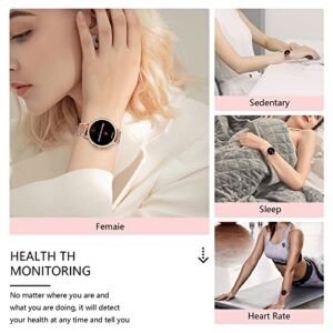 JENYNG Smart Watches for Women (Answer/Make Call) for Android iOS Phones 1.32" HD Full Touch Screen Fitness Tracker Heart Rate Sleep Monitoring AI Voice Control Pedometer