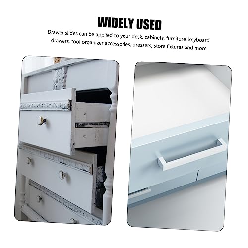 Ciieeo 2 Sets Drawer Slides Ball Bearings PC Keyboard Desk Tray Cabinet Drawer Bearing Slides Cabinet Slider Table Keyboard Slides Heavy Duty Slides Bearing Tray Slide Cupboard Slideshow