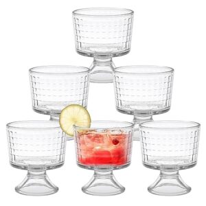 bstkey set of 6 glass dessert bowls/cups, 10 oz cute footed dessert bowls for ice cream trifle fruit pudding snack salad milkshakes sundae cocktail drinks party