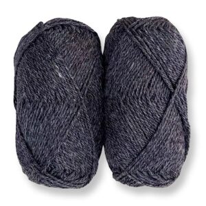 marvel dk weight yarn | set of 2 50 gram skeins | 80% merino wool, 20% tussah silk yarn blend | 240 yards in total | knitting, crocheting & weaving (black rock)
