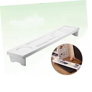 NUOBESTY Home Board Desktop Organizer White Office Desktop Organizer Rack Desktop Tray Storage Rack Keyboard Stand It Can Move Tray Office Removable Keyboard Rack
