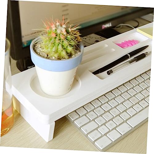 NUOBESTY Home Board Desktop Organizer White Office Desktop Organizer Rack Desktop Tray Storage Rack Keyboard Stand It Can Move Tray Office Removable Keyboard Rack