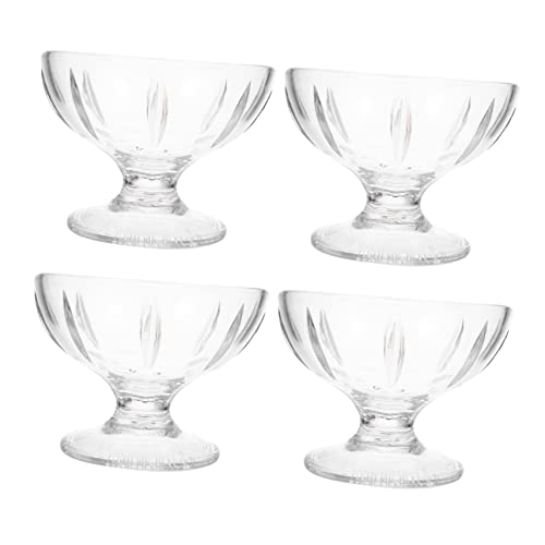 Hemoton 4pcs Ice Cream Cup Trifle Mojito Glasses Glass Pudding Cup Plastic Container Plastic Trifle Bowl Clear Acrylic Cake Stand High Based Juice Cup Milk Shake Cup Dessert Display Cup