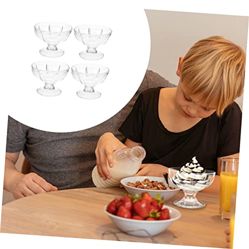 Hemoton 4pcs Ice Cream Cup Trifle Mojito Glasses Glass Pudding Cup Plastic Container Plastic Trifle Bowl Clear Acrylic Cake Stand High Based Juice Cup Milk Shake Cup Dessert Display Cup