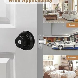 EASILOK Deadbolt Lock, E4 Twist-to-Lock Front Door Lock Keyless Heavy Duty Single Cylinder Deadbolt High Security with Unpickable Night Latch &Anti-Mislock Button, Zinc Alloy, Black